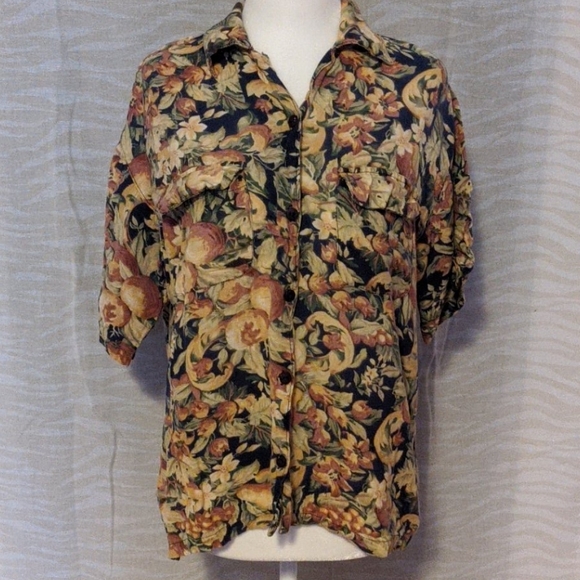 Tops - 4 for $10 // floral short sleeve button down